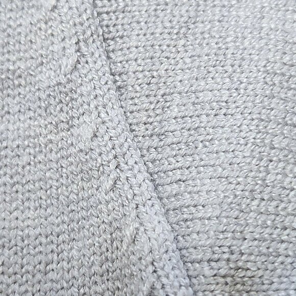 Stella Tweed Varsity Striped V-Neck Los Angeles Sweater Gray & White Size M - Picture 8 of 16